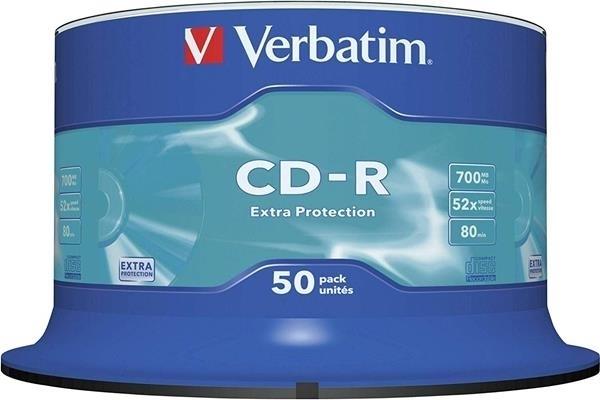 CD-R VERBATIM 700MB 52x Extra Protection (Tarrina 50)