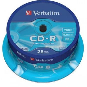 CD-R VERBATIM 700Mb 52X Printable(Tarrina 25 Ud)