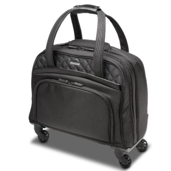 "MALETIN PARA PORTATIL KENSINGTON CON RUEDAS SE ORA CONTOUR 2.0 EXECUTIVE BAL SPINNER 15,6"" NEGRO / ROSA"