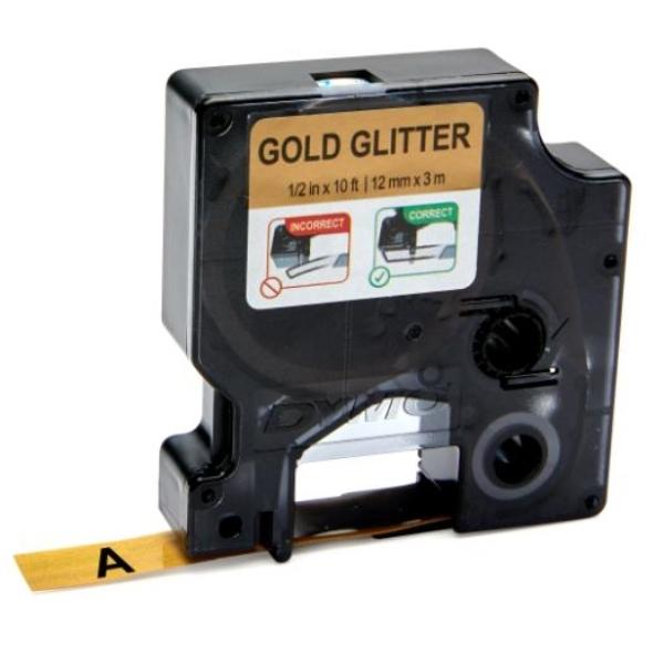 CINTA ROTULAR D1 12MMX3M, NG/ORO DYMO