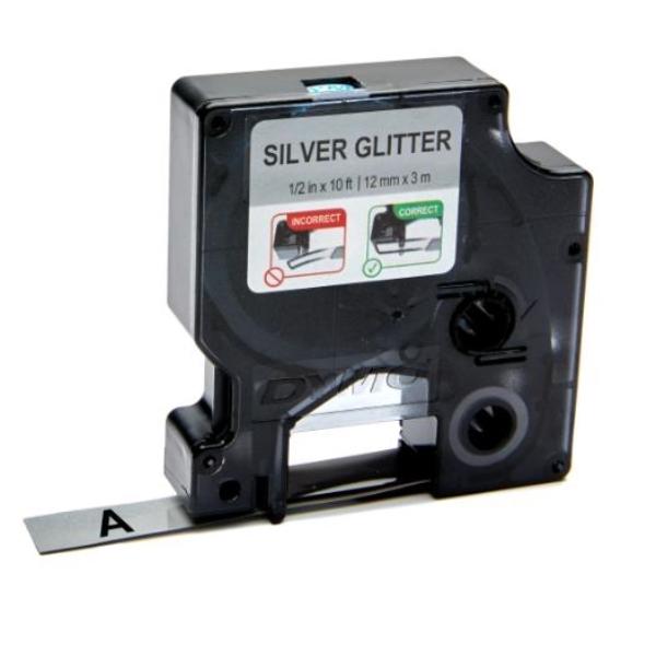 CINTA ROTULAR D1 12MMX3M, NG/PLATA DYMO