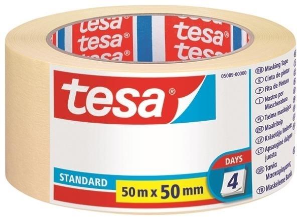 CINTA DE PINTOR STANDARD PERFILES RECTOS 50M X 50MM TESA