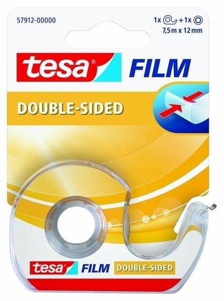 CINTA ADHESIVA TESAFILM  DOBLE CARA 7,5M X 12MM CON DISPENSADOR TESA