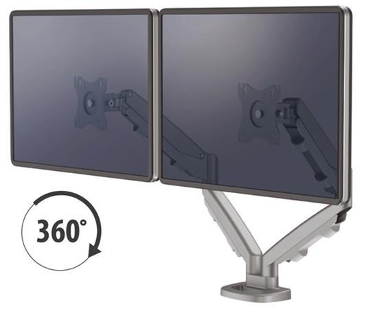 BRAZO PARA MONITOR DOBLE EPPA   PLATEADO