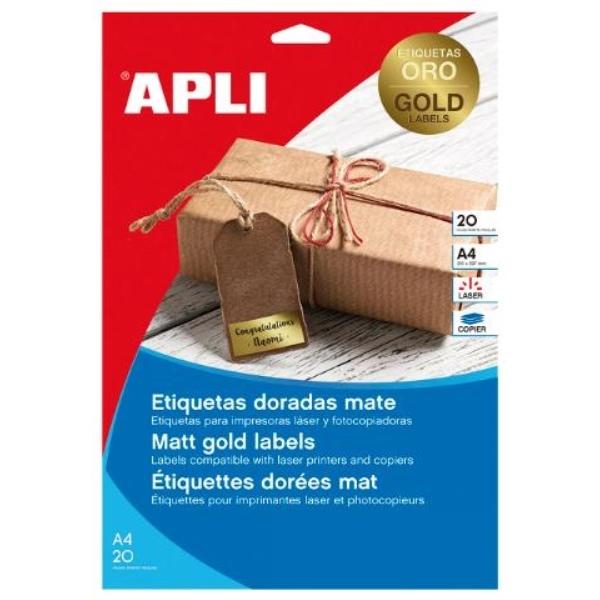 ETIQUETAS METALIZADAS ORO 38,1 X 21,2 20H 1300U APLI