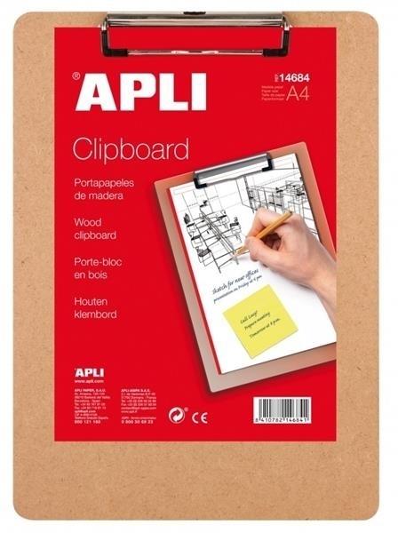 CLIPBOARD MADERA A4  230 X 320MM APLI