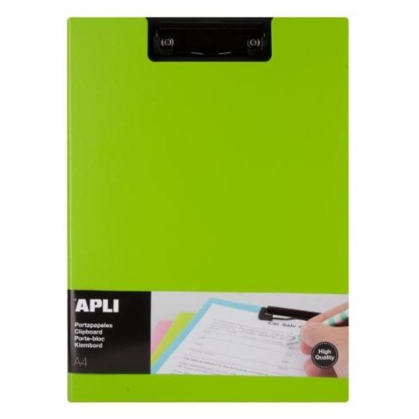 CLIPBOARD PP FOAM + SOLAPA COLOR VERDE A4 APLI