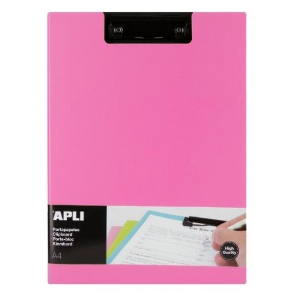 CLIPBOARD PP FOAM + SOLAPA COLOR ROSA A4 APLI