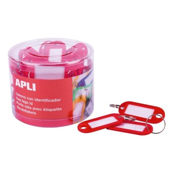 LLAVERO COLOR SOLIDO ROJO 50U APLI