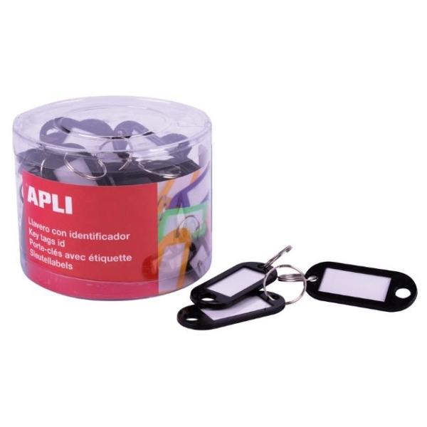 LLAVERO COLOR SOLIDO NEGRO 50U APLI