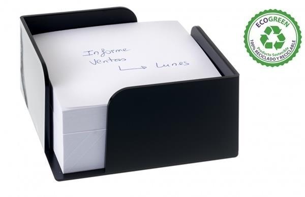 PORTANOTAS SOSTENIBLE 105X105X55 MM NEGRO ARCHIVO 2000