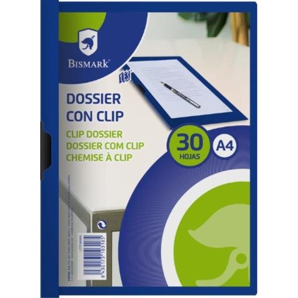 DOSSIER C/CLIP PP AZUL A4 310X225 POESSA