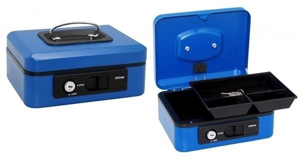 CAJA CAUDALES APERTERTURA AUTOMÁTICA MEDIANA AZUL POESSA