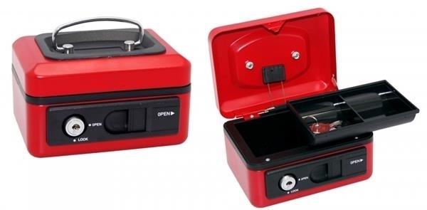 CAJA CAUDALES APERTERTURA AUTOMÁTICA PEQUEÑA ROJA POESSA