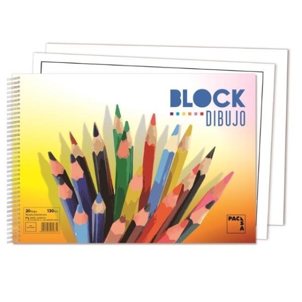BLOC DIBUJO COLOURS C/RECUADRO 130G 20Hjs PACSA