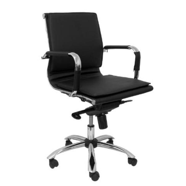SILLÓN YESTE CONFIDENTE GIRATORIO SIMILPIEL NEGRO PIQUERAS Y CRESPO