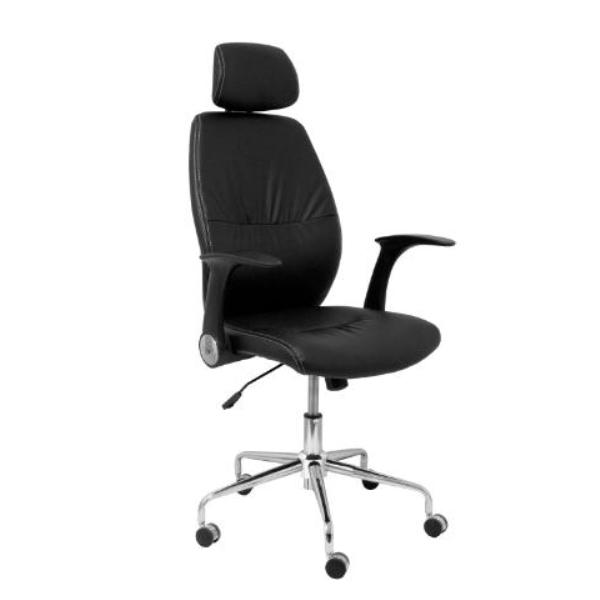 SILLA HUELVES SIMILPIEL NEGRO CON CABECERO PIQUERAS Y CRESPO