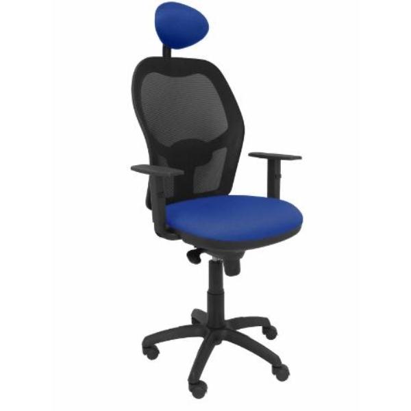 SILLA JORQUERA MALLA NEGRA ASIENTO BALI AZUL CON CABECERO FIJO PIQUERAS Y CRESPO