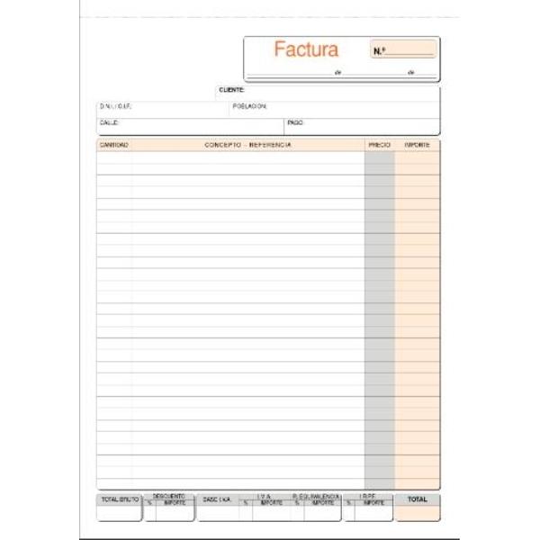 TALONARIO FACTURAS T-43 Fº NATURAL LOAN