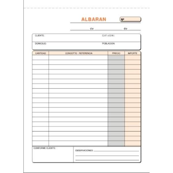 TALONARIOS ALBARANES T-122 4º NATURAL TRIPLICADO AUTOCOP. LOAN