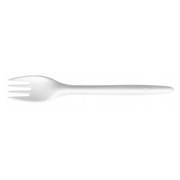 TENEDOR DE PLASTICO BLANCO PAQUETE DE 25U.