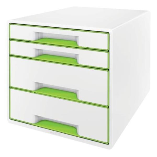MODULO 4 CAJONES WOW DESK CUBE (2 GRANDES Y 2 PEQUEÑOS) VERDE/BLANCO