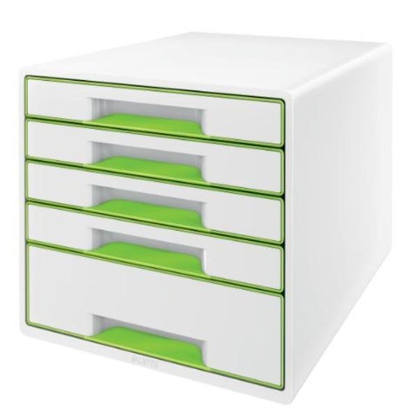 MODULO 5 CAJONES WOW DESK CUBE (1 GRANDE Y 4 PEQUEÑOS) VERDE/BLANCO