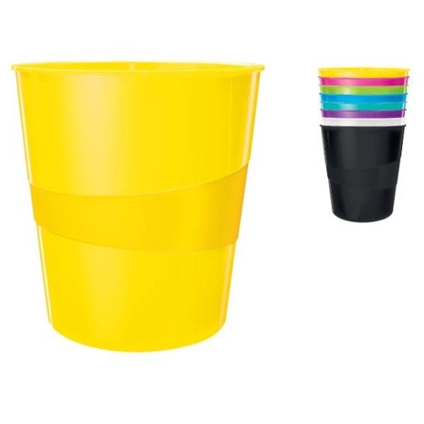 PAPELERA LEITZ WOW 15 LITROS AMARILLO