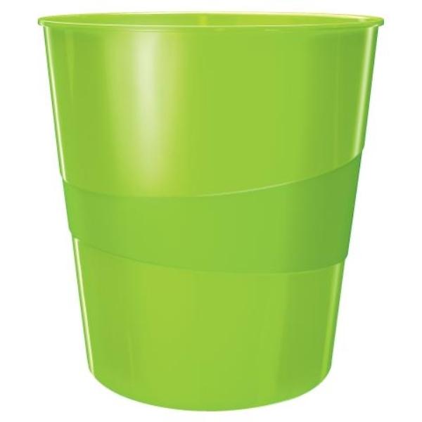 PAPELERA LEITZ WOW 15 LITROS VERDE