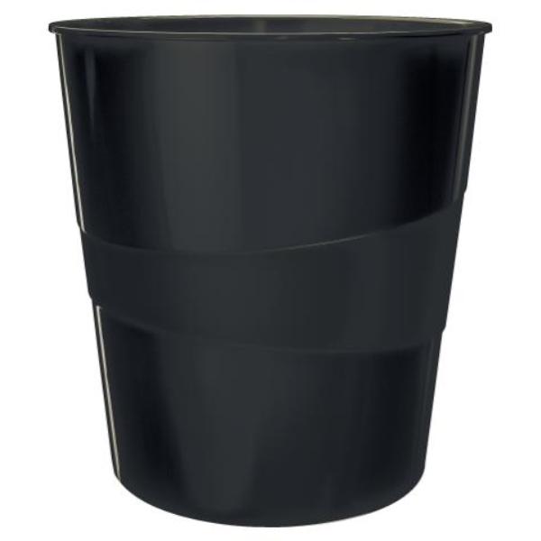 PAPELERA LEITZ WOW 15 LITROS NEGRO