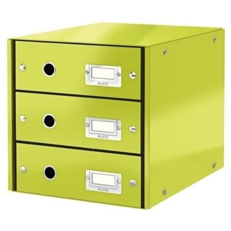 MODULO CARTON 3 CAJONES VERDE CLICK&STORE LEITZ