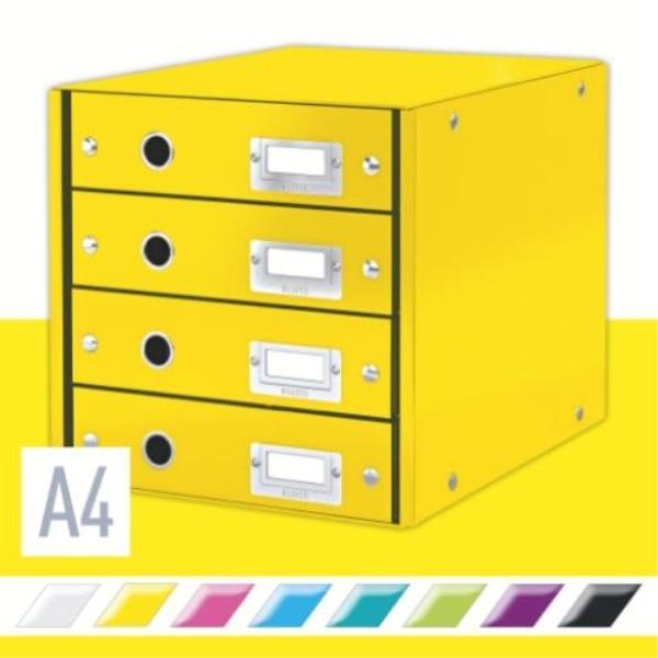 BUCS DE 4 CAJONES CLICK & STORE (290X283X360MM), AMARILLO