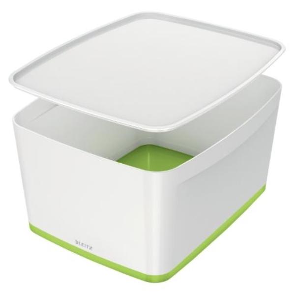 CAJA LEITZ MYBOX WOW GRANDE CON TAPA 18L VERDE/BLANCO