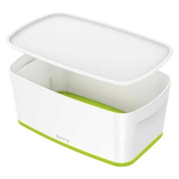 CAJA LEITZ MYBOX WOW PEQUEÑA CON TAPA 5L VERDE/BLANCO