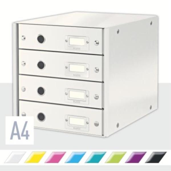 BUCS DE 4 CAJONES CLICK & STORE (290X283X360MM), BLANCO