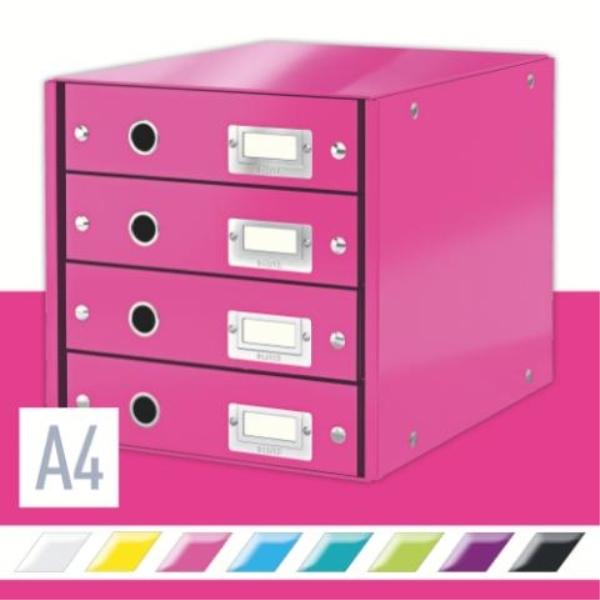 BUCS DE 4 CAJONES CLICK & STORE (290X283X360MM), FUCSIA