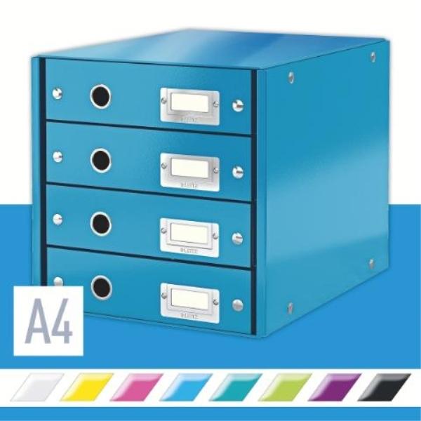 BUCS DE 4 CAJONES CLICK & STORE (290X283X360MM), AZUL