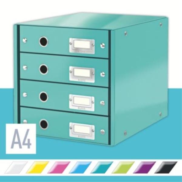 BUCS DE 4 CAJONES CLICK & STORE (290X283X360MM), TURQUESA
