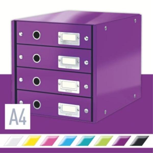 BUCS DE 4 CAJONES CLICK & STORE (290X283X360MM), VIOLETA