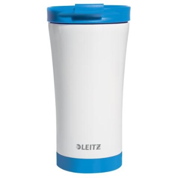 TAZA TRAVEL TÉRMICA WOW 380 ML, BLANCO/AZUL