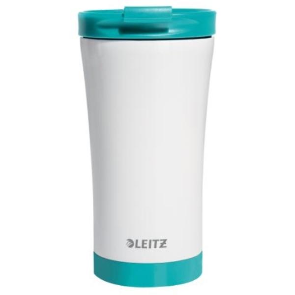 TAZA TRAVEL TÉRMICA WOW 380 ML, BLANCO/TURQUESA