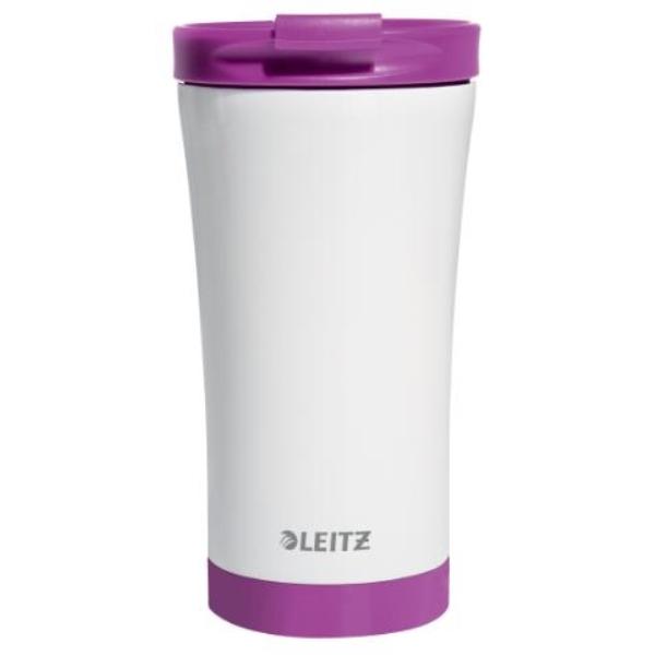 TAZA TRAVEL TÉRMICA WOW 380 ML, BLANCO/VIOLETA