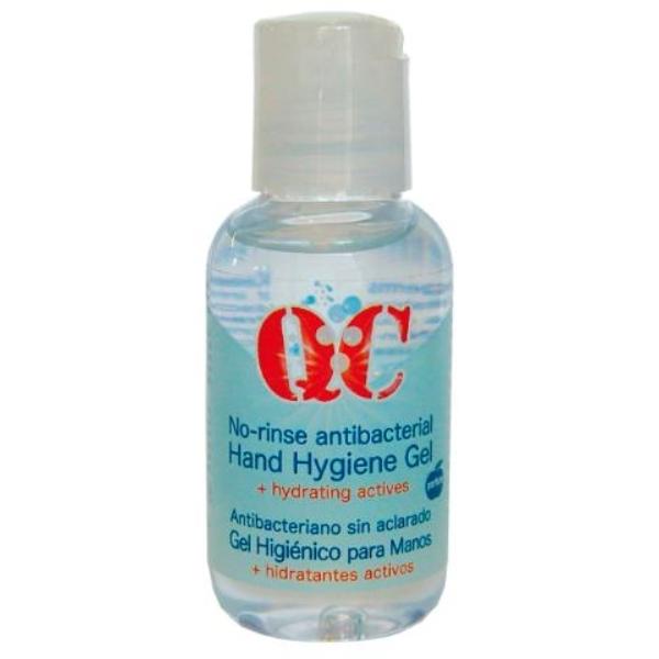 GEL DESINFECTANTE-HIDRATANTE PARA MANOS QC BOTE de 50 ML.