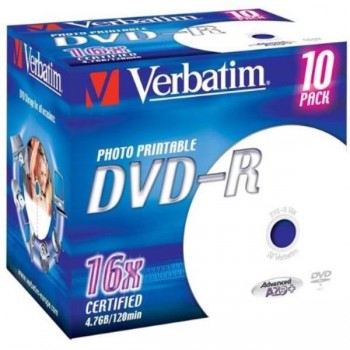 DVD-R VERBATIM 4.7Gb 16x Imprimible (Pack 10 ud)