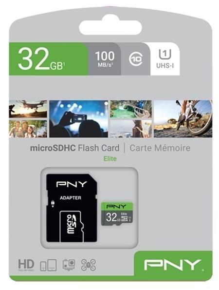 MICROSD 32GB ELITE 100Mb/s Cl10/UHS-I/U1 PNY