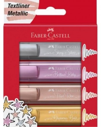 ROTULADORES FLUOR METALICO ESTUCHE 4UDS SURTIDOS FABER CASTEL