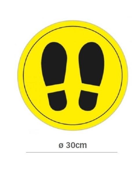 CIRCULO ADHESIVO PIES AMARILLO DIAMETRO 30CM