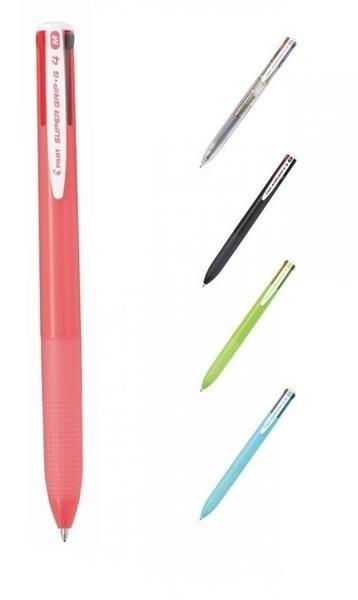BOLIGRAFO 4 COLORES SUPERGRIP G CUERPO ROSA PILOT