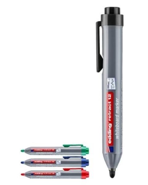 ROTULADOR PIZARRA RETRACTIL EDDING 12 NEGRO CONICA 1,5-3MM