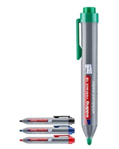ROTULADOR PIZARRA RETRACTIL EDDING 12 VERDE CONICA 1,5-3MM